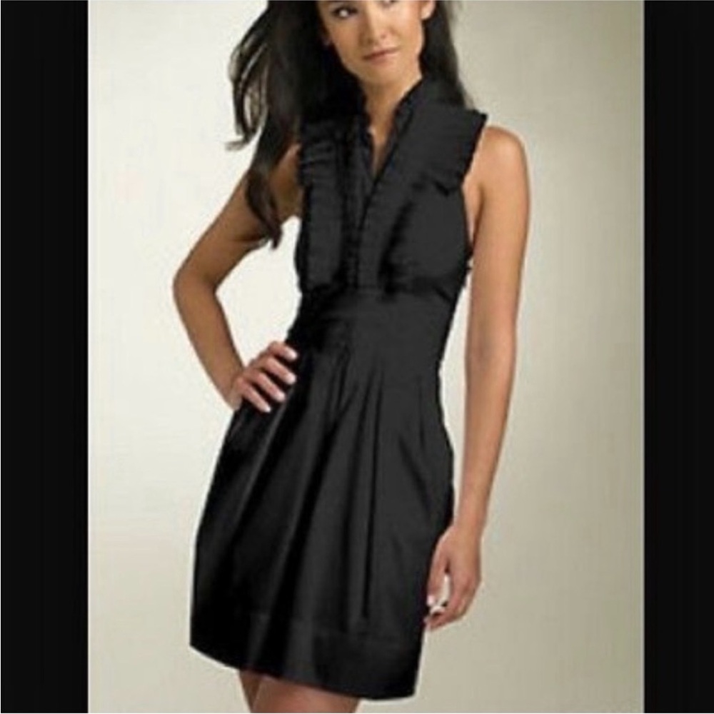 BCBG Black Ruffle Collar Halter Dress